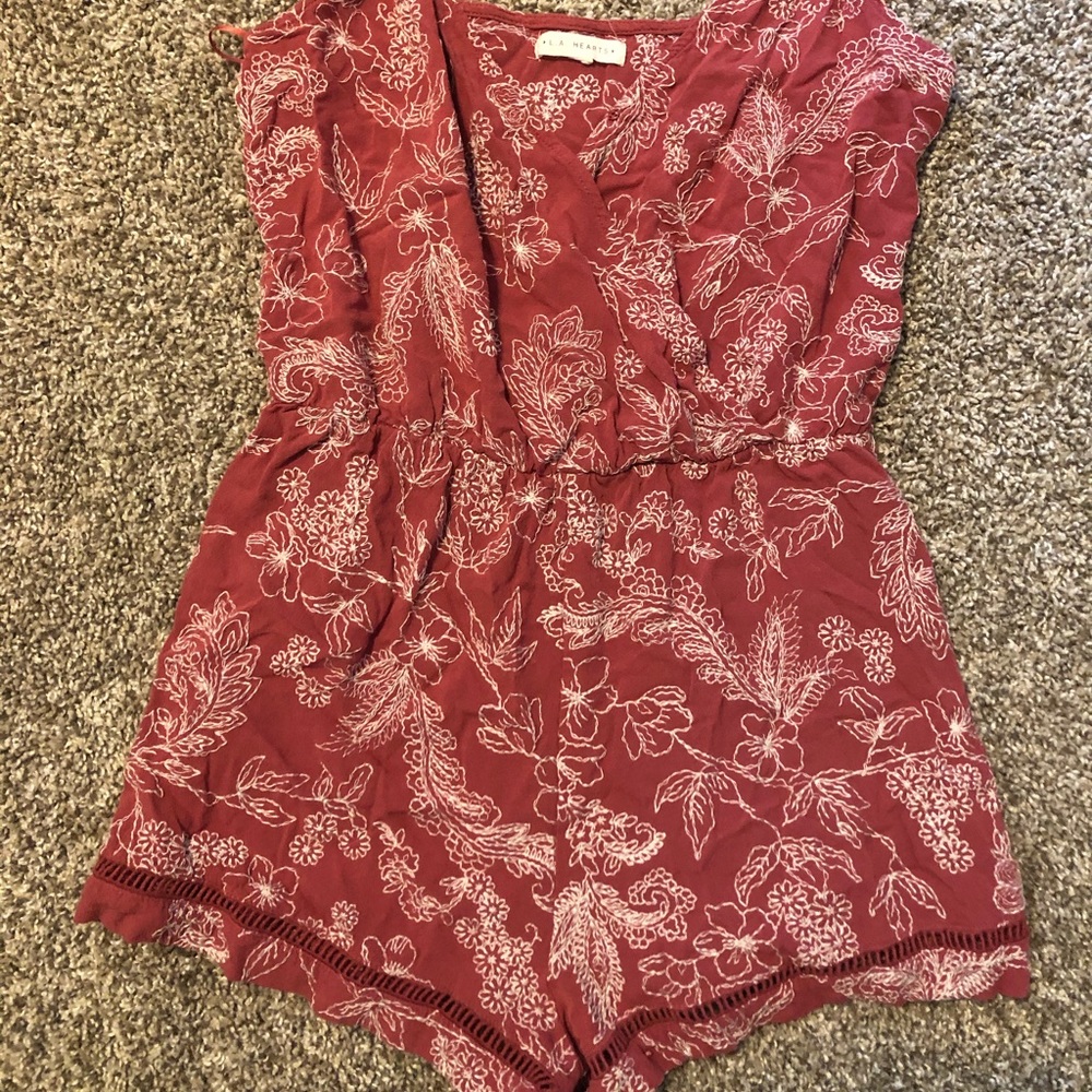 Berry colored romper from pacsun